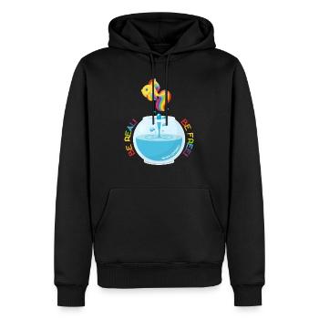 Soyez réaliste ! Être libre! - Sweat à capuche Premium bio Homme - noir - Devant - Nico (187cm)