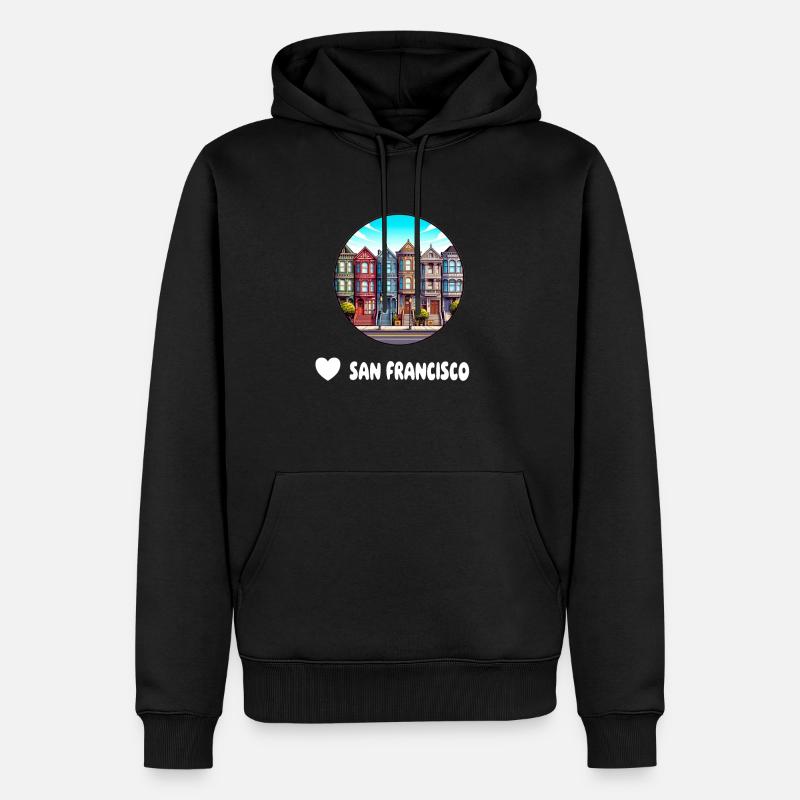 San Francisco - Sweat à capuche Premium bio Homme - noir