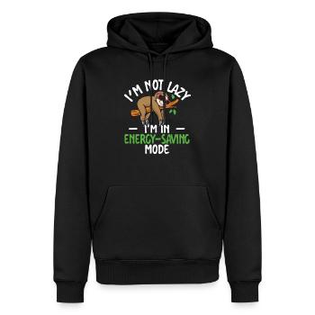 Je ne suis pas paresseux, je suis en mode économie d’énergie Sarcastique - Sweat à capuche Premium bio Homme - noir - Devant - Nico (187cm)