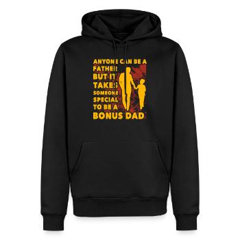 Jeder kann Vater sein, aber es braucht jemanden - Männer Premium Bio Hoodie - Schwarz - Vorne - Nico (187cm)