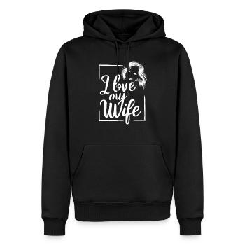 ICH LIEBE MEINE FRAU - Männer Premium Bio Hoodie - Schwarz - Vorne - Nico (187cm)