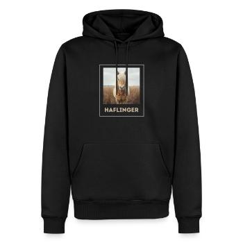 Haflinger Cheval Sucré - Sweat à capuche Premium bio Homme - noir - Devant - Nico (187cm)
