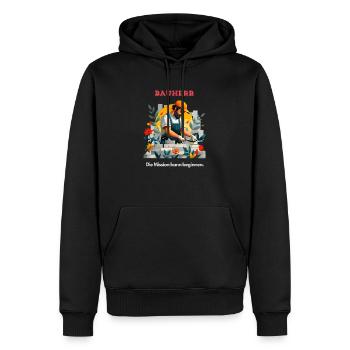 Maurer Bauherr Hausbau Handwerk Geschenk - Männer Premium Bio Hoodie - Schwarz - Vorne - Nico (187cm)