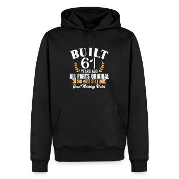 Built 61 Years Ago All Parts Original Outfit 61st - Men’s Premium Organic Hoodie - black - Front - Nico (187cm)