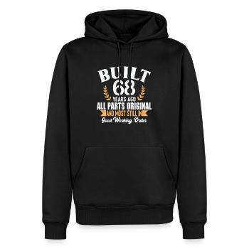 Built 68 Years Ago All Parts Original Outfit 68th - Men’s Premium Organic Hoodie - black - Front - Nico (187cm)