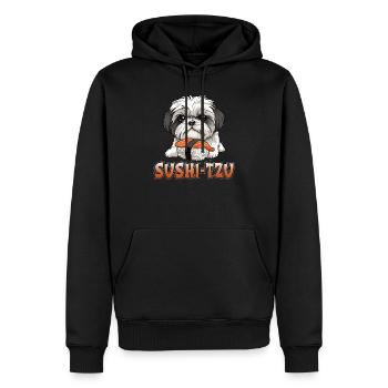 Sushi Tzu Shih Tzu Hund Lustiges Sushi-Design - Männer Premium Bio Hoodie - Schwarz - Vorne - Nico (187cm)