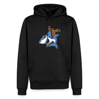 Paresseux Riding Shark TShirt Drôle Animal Lent - Sweat à capuche Premium bio Homme - noir - Devant - Nico (187cm)
