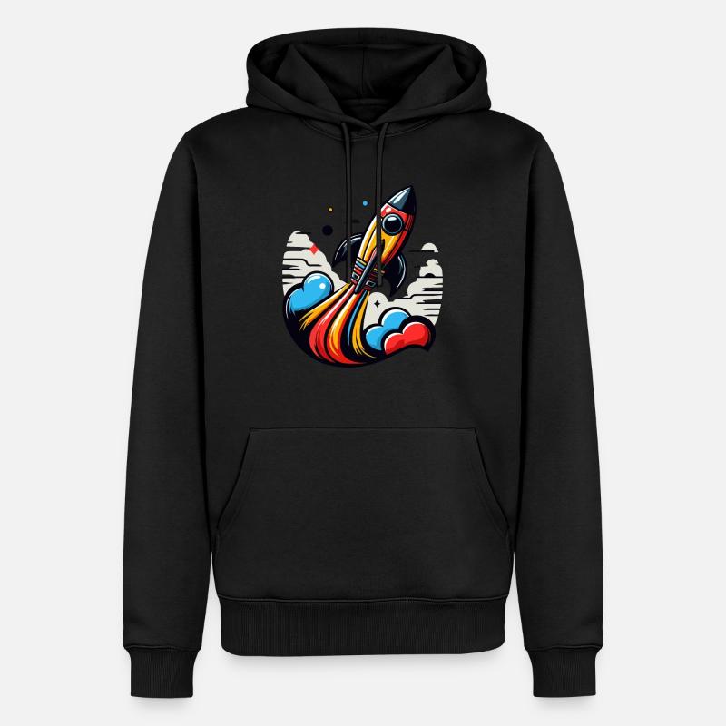 RAKETE - Männer Premium Bio Hoodie - Schwarz