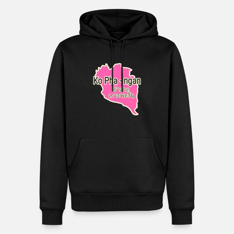 Carte de l’île de Koh Phangan - Sweat à capuche Premium bio Homme - noir