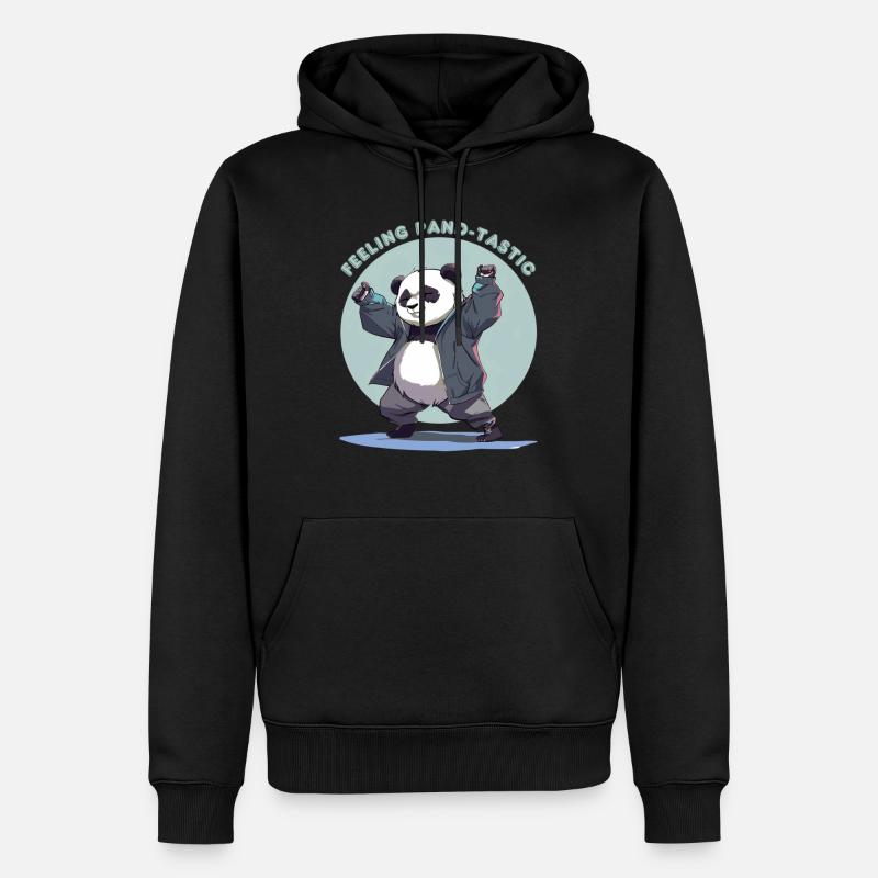 Feeling Pand- dastic - Männer Premium Bio Hoodie - Schwarz