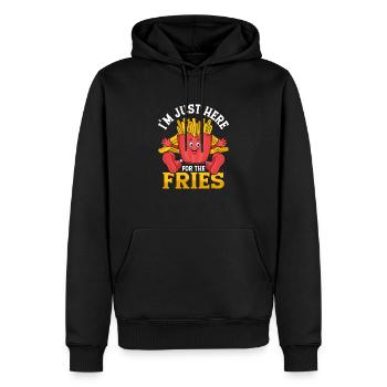 Frites sur tout : juste là pour le croquant - Sweat à capuche Premium bio Homme - noir - Devant - Nico (187cm)