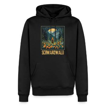 Randonnée en Forêt-Noire - Sweat à capuche Premium bio Homme - noir - Devant - Nico (187cm)