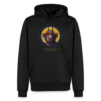 Monkey Sunglasses Cool Saying - Men’s Premium Organic Hoodie - black - Front - Nico (187cm)