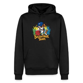 BASKETBALL. WELPE - Männer Premium Bio Hoodie - Schwarz - Vorne - Nico (187cm)