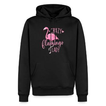 Crazy Flamingo Lady - Lustige Vogelliebhaberin - Männer Premium Bio Hoodie - Schwarz - Vorne - Nico (187cm)