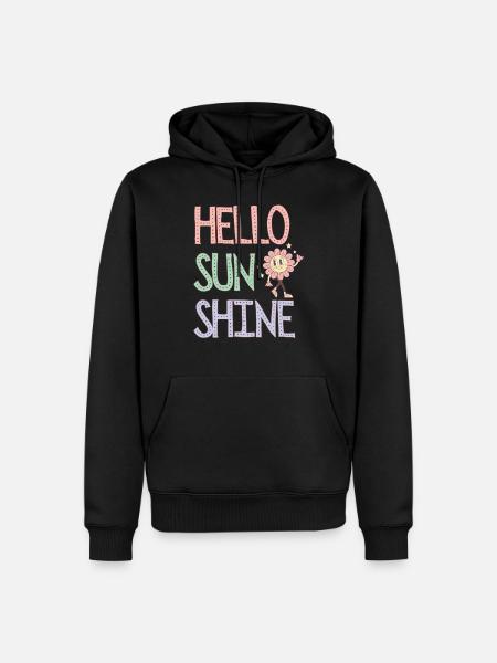 Hello Sunshine Floral Pastel - Men’s Premium Organic Hoodie - black