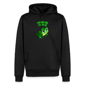 Ich gehe dorthin, wo ich bin Kröte Lustig Niedlicher Frosch Tier Humor - Männer Premium Bio Hoodie - Schwarz - Vorne - Nico (187cm)