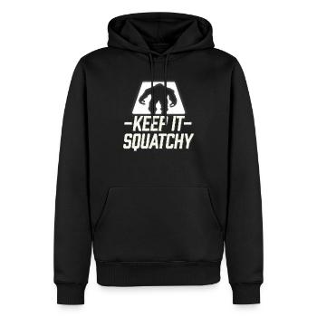 T-shirt Keep It Squatchy - Bigfoot Sasquatch drôle - Sweat à capuche Premium bio Homme - noir - Devant - Nico (187cm)