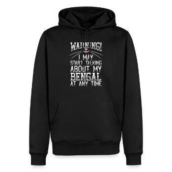 Warnung! Kann jederzeit anfangen, Bengalisch zu sprechen Katze - Männer Premium Bio Hoodie - Schwarz - Vorne - Nico (187cm)