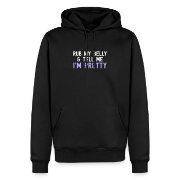 Reib Meinen Bauch Und Sag Mir, dass Ich Hübsch bin - Lustige Katze - Männer Premium Bio Hoodie - Schwarz - Vorne - Nico (187cm)