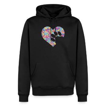 Colorful Paw Heart Fun Animal Pawprint Veterinary - Men’s Premium Organic Hoodie - black - Front - Nico (187cm)