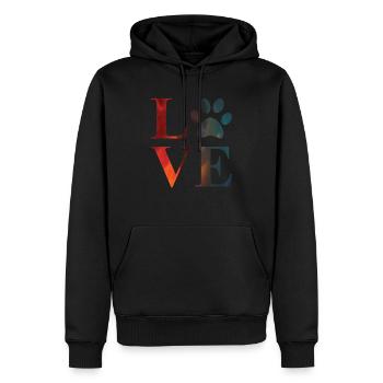 Patte d’amour coloré drôle de chien patte d’amour amoureux des animaux - Sweat à capuche Premium bio Homme - noir - Devant - Nico (187cm)