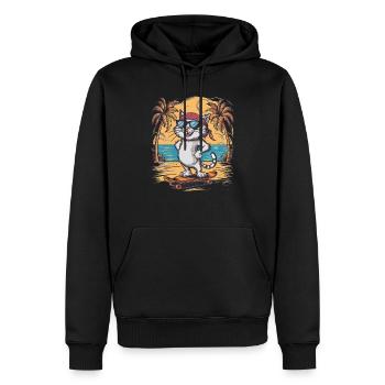 Skate Cat - Süßes und cooles Kätzchen - Männer Premium Bio Hoodie - Schwarz - Vorne - Nico (187cm)