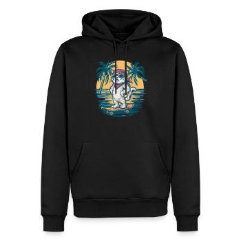 Skate Cat - Süßes und cooles Kätzchen - Männer Premium Bio Hoodie - Schwarz - Vorne - Nico (187cm)