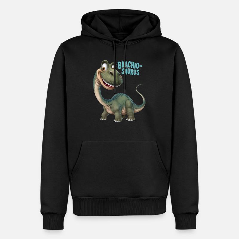 DINOSAURES, BRACHIO SAURUS - Sweat à capuche Premium bio Homme - noir