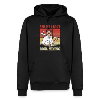 Certified Bad Ass Miner Mining Coal Ore - Männer Premium Bio Hoodie - Schwarz - Vorne - Nico (187cm)