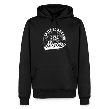 Le mineur américain au sang de charbon Mining Patriotic - Sweat à capuche Premium bio Homme - noir - Devant - Nico (187cm)