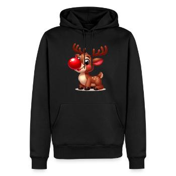 Rentier - Männer Premium Bio Hoodie - Schwarz - Vorne - Nico (187cm)