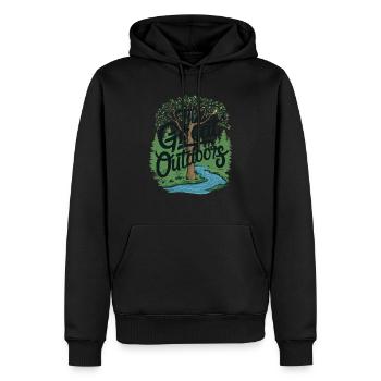 DIE FREIE NATUR - Männer Premium Bio Hoodie - Schwarz - Vorne - Nico (187cm)