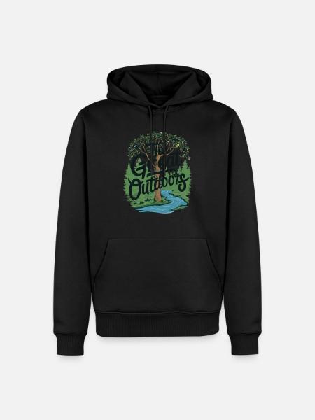 LES GRANDS ESPACES - Sweat à capuche Premium bio Homme - noir