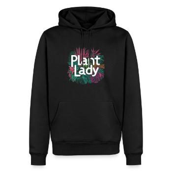 PFLANZEN-LADY - Männer Premium Bio Hoodie - Schwarz - Vorne - Nico (187cm)