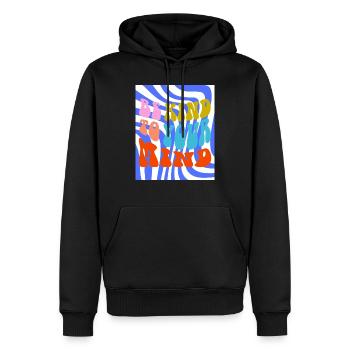 SOYEZ GENTIL AVEC VOTRE - Sweat à capuche Premium bio Homme - noir - Devant - Nico (187cm)