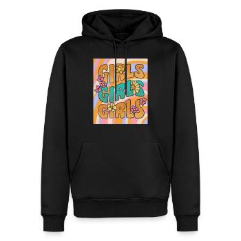 GIRLS - Männer Premium Bio Hoodie - Schwarz - Vorne - Nico (187cm)