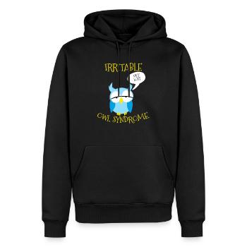 Syndrome de la chouette irritable se perdre Jeu de mots nocturne - Sweat à capuche Premium bio Homme - noir - Devant - Nico (187cm)