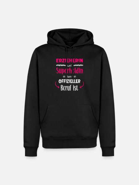 Erzieherin Superheldin - Männer Premium Bio Hoodie - Schwarz