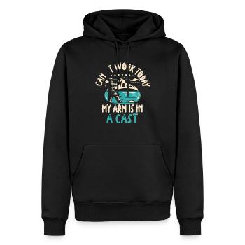 Pêcheur Je ne peux pas travailler aujourd’hui Mon bras est dans le plâtre - Sweat à capuche Premium bio Homme - noir - Devant - Nico (187cm)