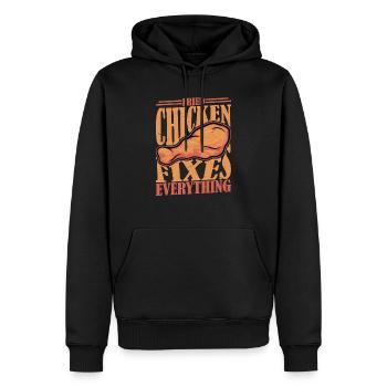 Fried Chicken Fixes Everything Fry Fast Food - Männer Premium Bio Hoodie - Schwarz - Vorne - Nico (187cm)