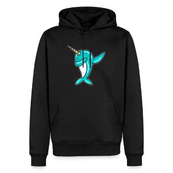 Dabbing Narwhal Lustiges Einhorn Des Meeres Dab Cool - Männer Premium Bio Hoodie - Schwarz - Vorne - Nico (187cm)
