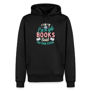 J’ai assez de livres a dit que personne ne l’a jamais fait - Amoureux des livres - Sweat à capuche Premium bio Homme - noir - Devant - Nico (187cm)