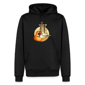 Musique country Dans mes veines Western Cowboy - Sweat à capuche Premium bio Homme - noir - Devant - Nico (187cm)