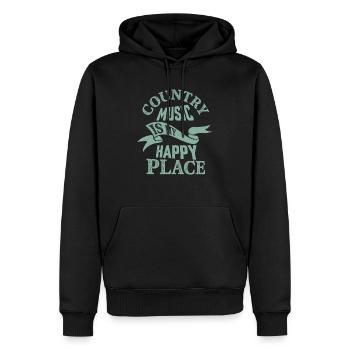 La musique country est mon endroit heureux Western de cow-boy - Sweat à capuche Premium bio Homme - noir - Devant - Nico (187cm)
