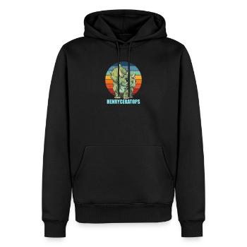 Henryceratops Geschenkidee für Henry - Männer Premium Bio Hoodie - Schwarz - Vorne - Nico (187cm)