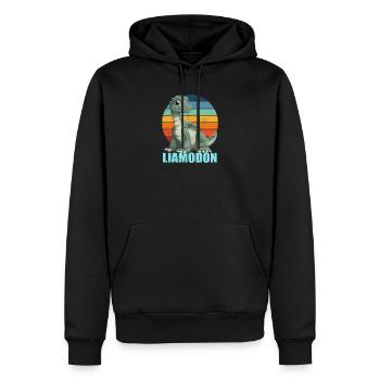 Liamodon Geschenkidee für Liam - Männer Premium Bio Hoodie - Schwarz - Vorne - Nico (187cm)