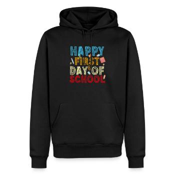 Alles Gute zum ersten Schultag - Lehrer Schüler Schule - Männer Premium Bio Hoodie - Schwarz - Vorne - Nico (187cm)