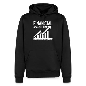 Bonne journée des analystes financiers : Calculer les chiffres - Sweat à capuche Premium bio Homme - noir - Devant - Nico (187cm)