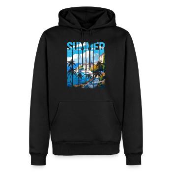 Croatie Croatie Hrvatska voyage été opatija - Sweat à capuche Premium bio Homme - noir - Devant - Nico (187cm)